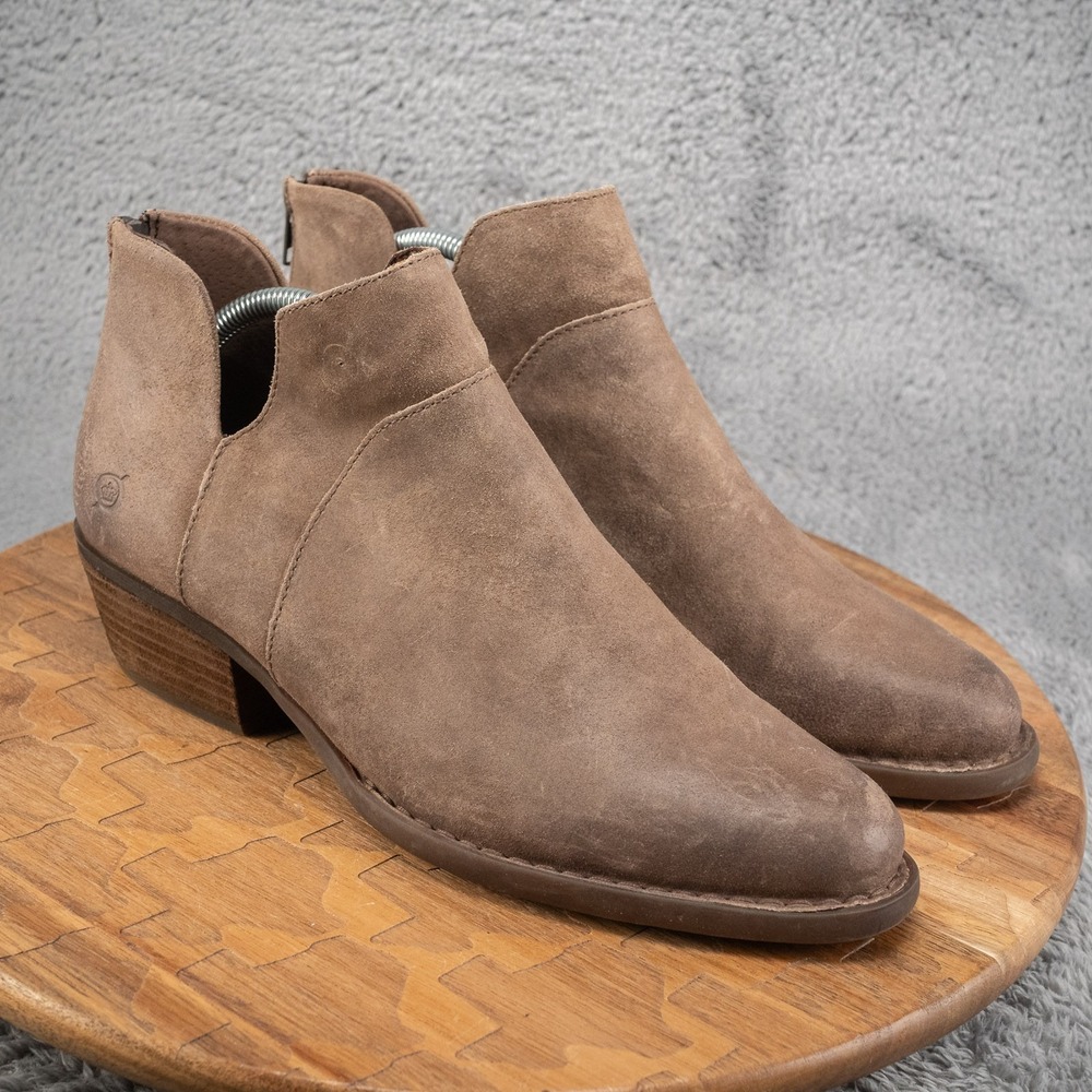 Born Kerri 11 M Ankle Boots Booties in Tobacco Distressed Suede Leather‎ Finish